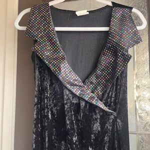 Couples Halloween Costume - Black velvet set with rainbow sparkles